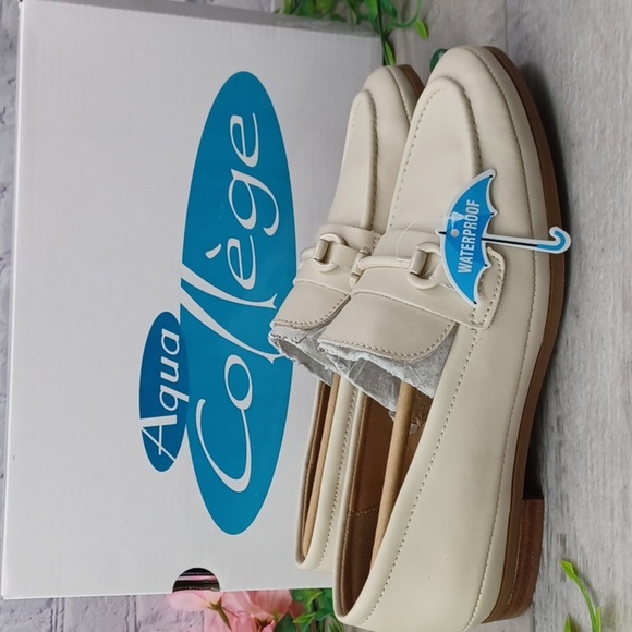 Aqua College Bossy Bone Leather Waterproof Loafer NIB - Picture 4 of 9